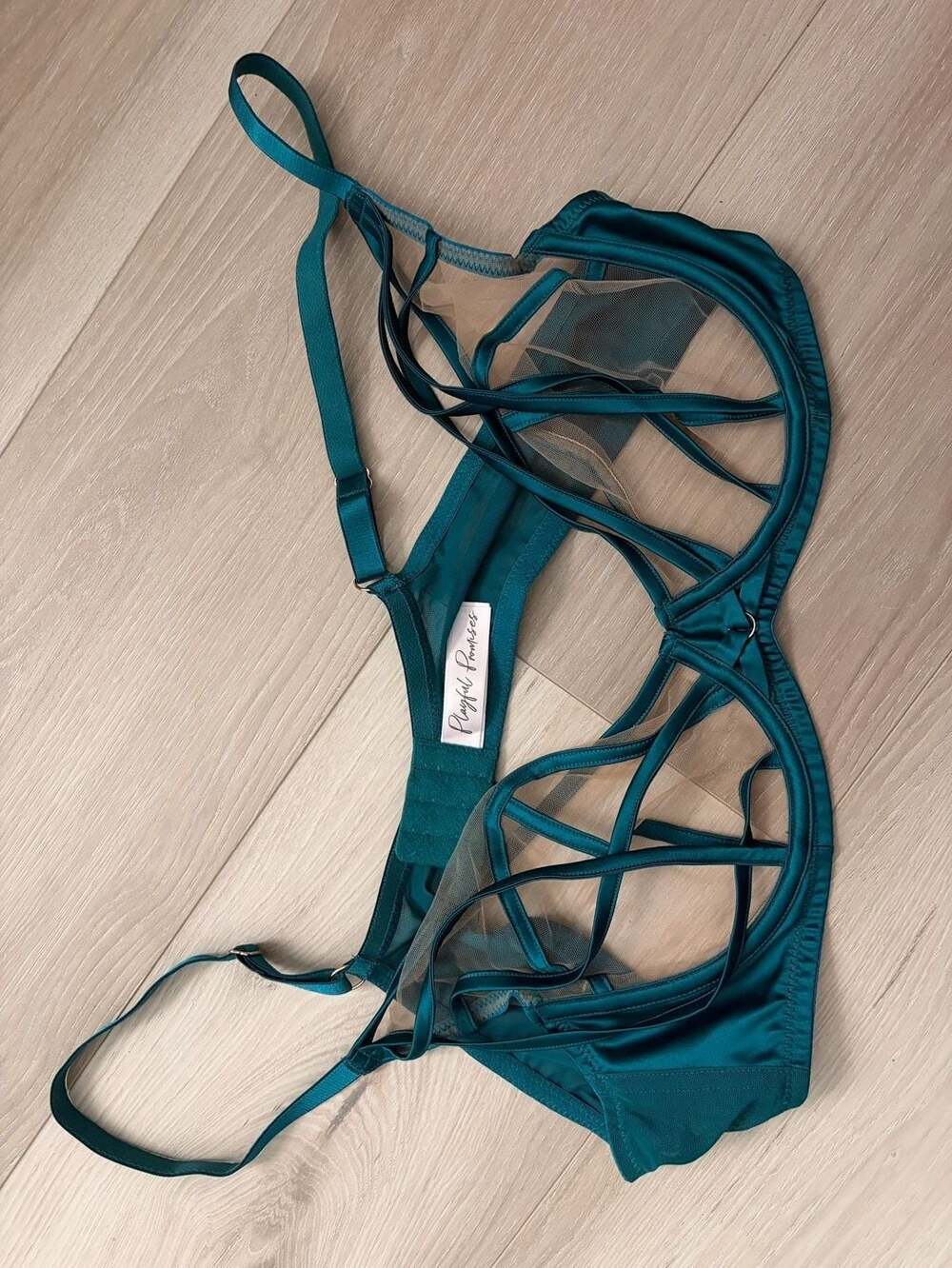 Playful Promises Bra Size 42C Teal Green